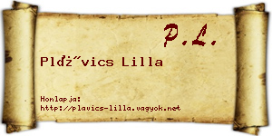 Plávics Lilla névjegykártya