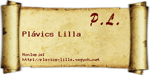 Plávics Lilla névjegykártya